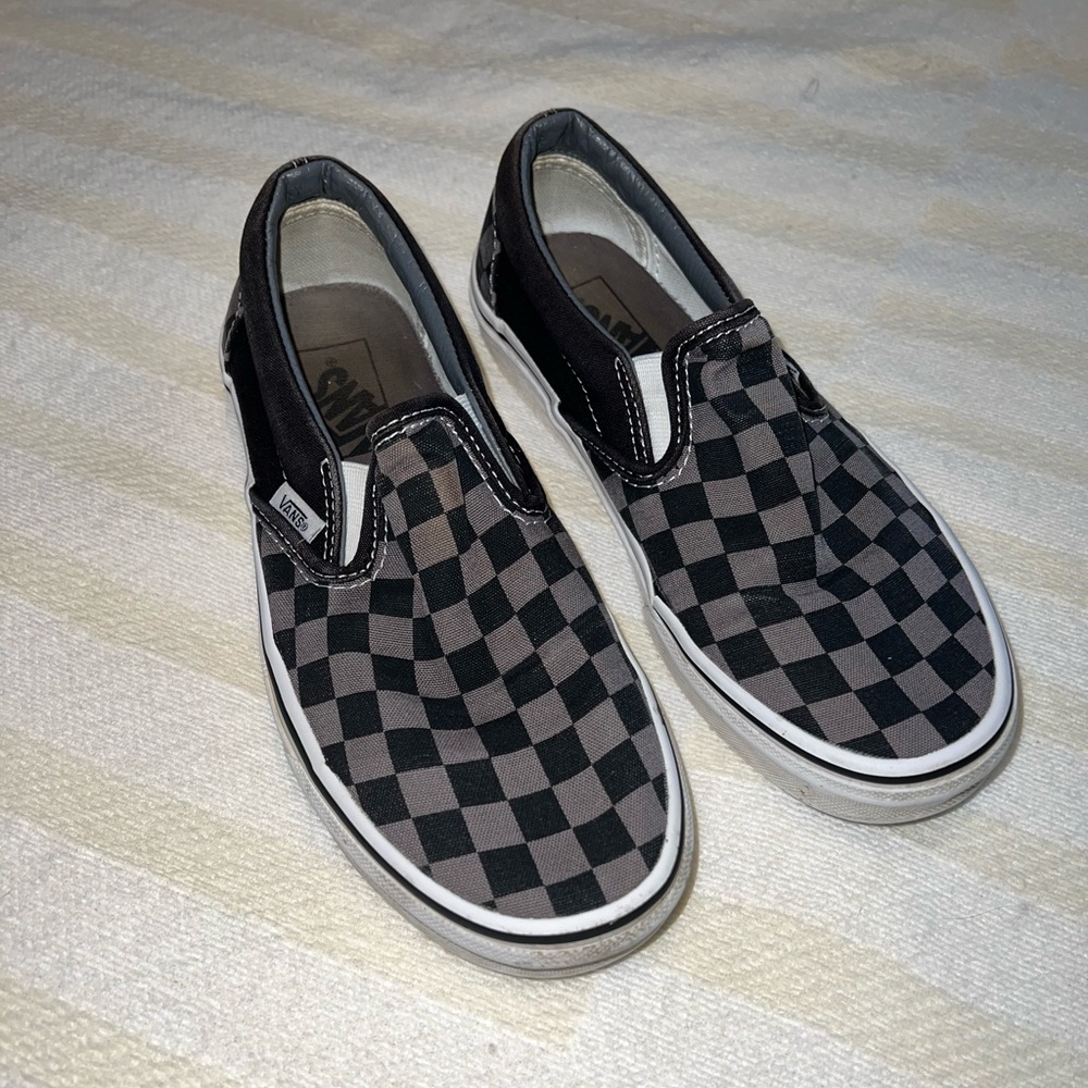 Black and Grey Checkered Vans